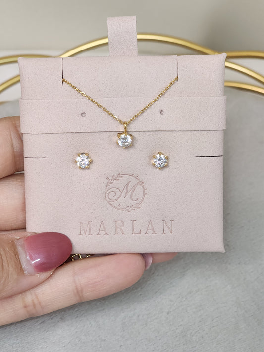 ZC Studs Necklace & Earring Set (4mm)