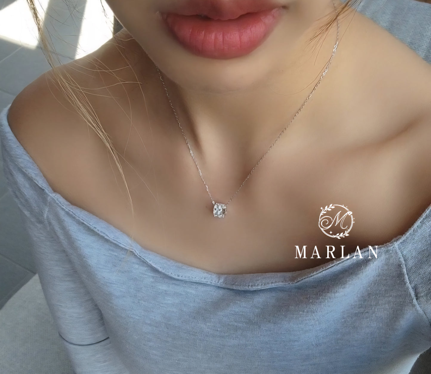 Moissanite Brilliant Eternity Ring Necklace