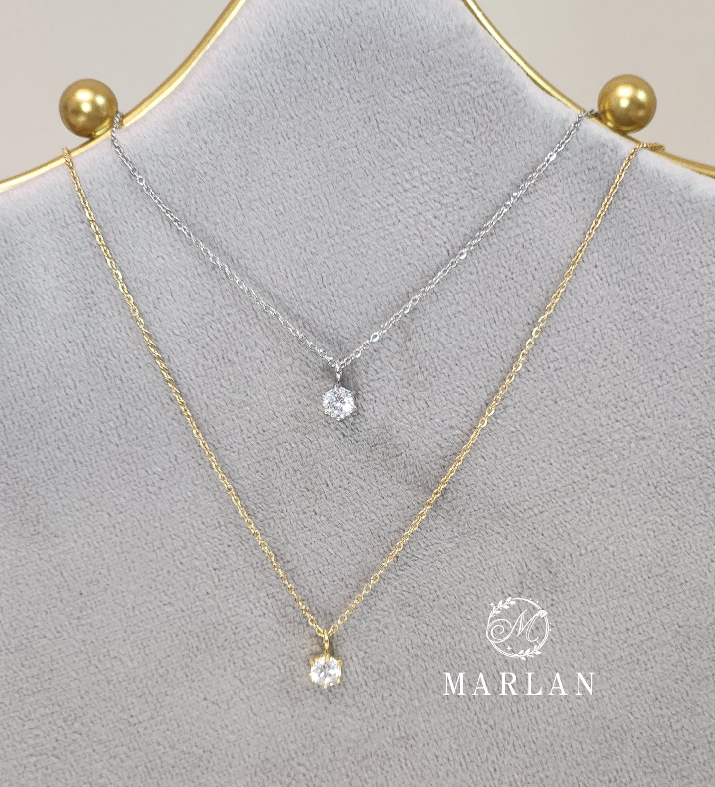 ZC Studs Necklace & Earring Set  (4mm)
