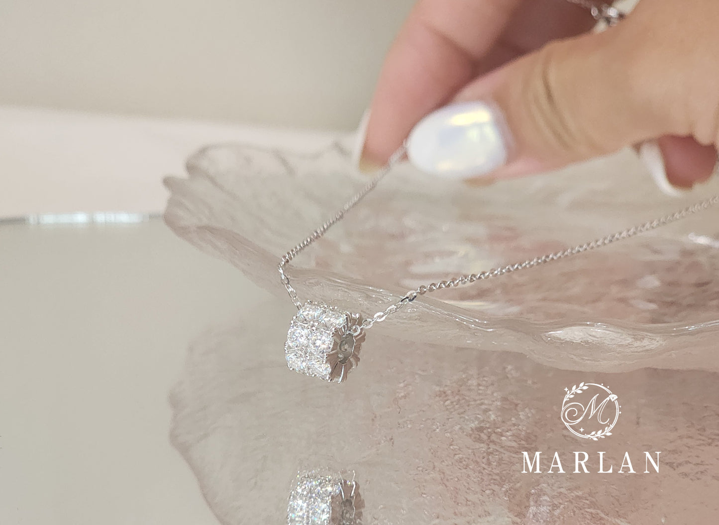 Moissanite Brilliant Eternity Ring Necklace