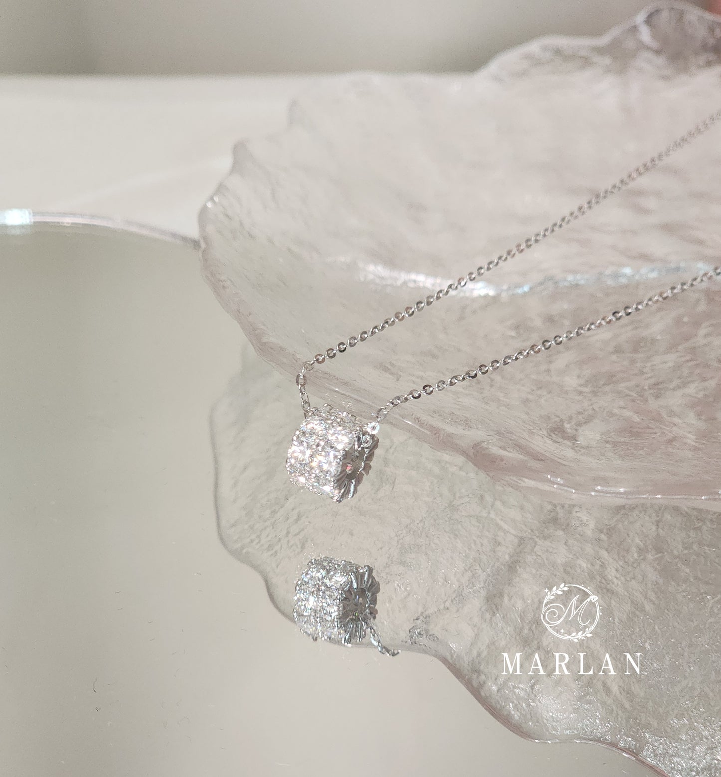 Moissanite Brilliant Eternity Ring Necklace
