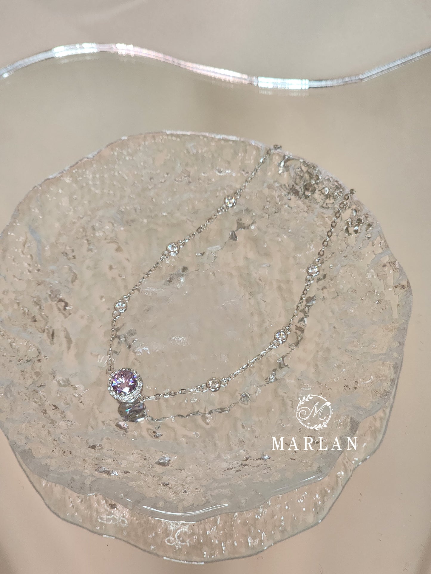 Moissanite Brilliant Lavender Aura Halo Bracelet(0.5ct)