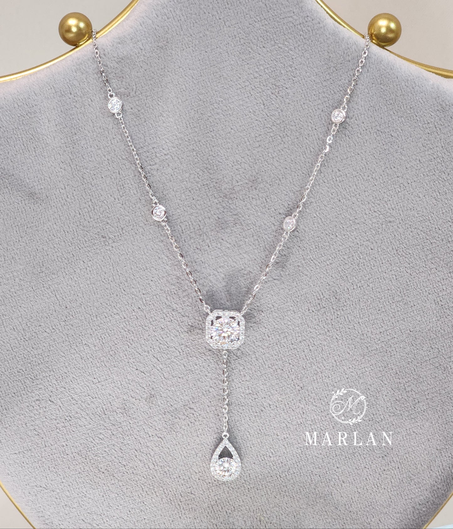 Moissanite Brilliant Celestial Tears Necklace(1ct)