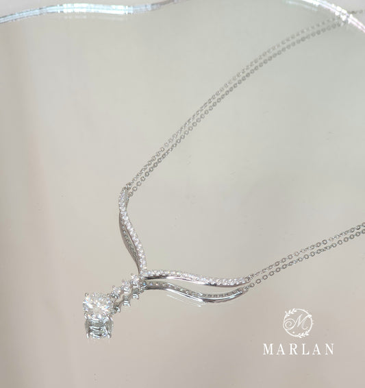 Moissanite Brilliant V-Drop Necklace(1ct)