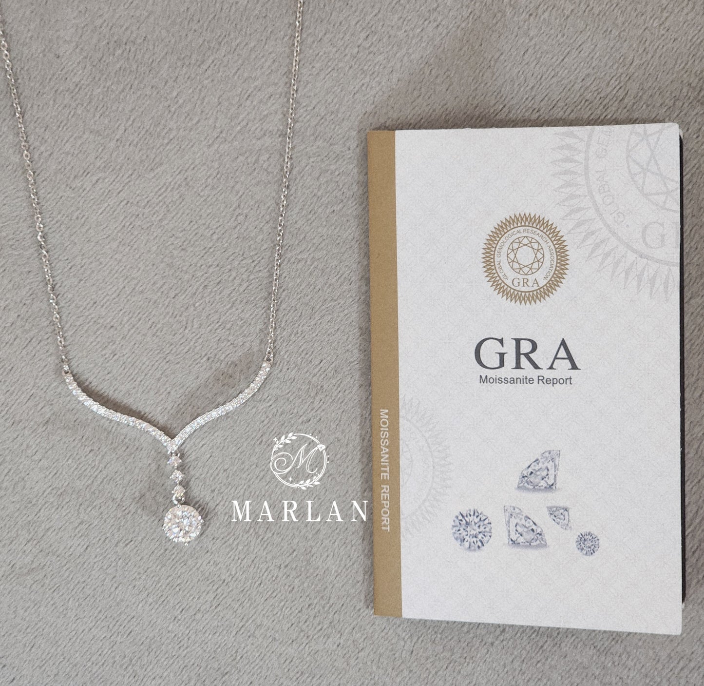 Moissanite Brilliant V-Drop Necklace(1ct)