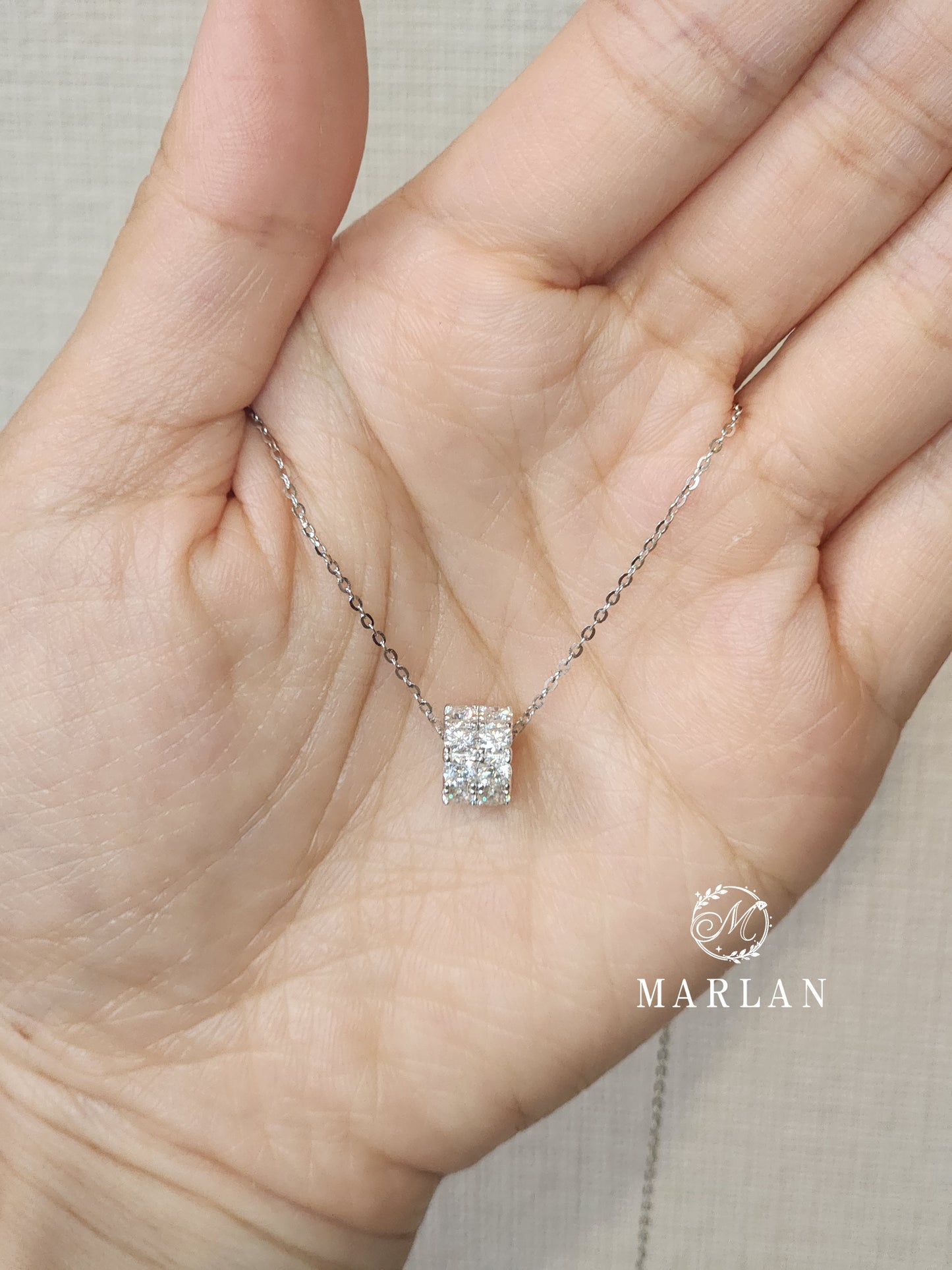 Moissanite Brilliant Eternity Ring Necklace