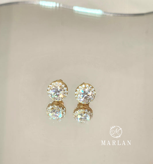 Moissanite Brilliant  Halo Earrings (0.8ct)