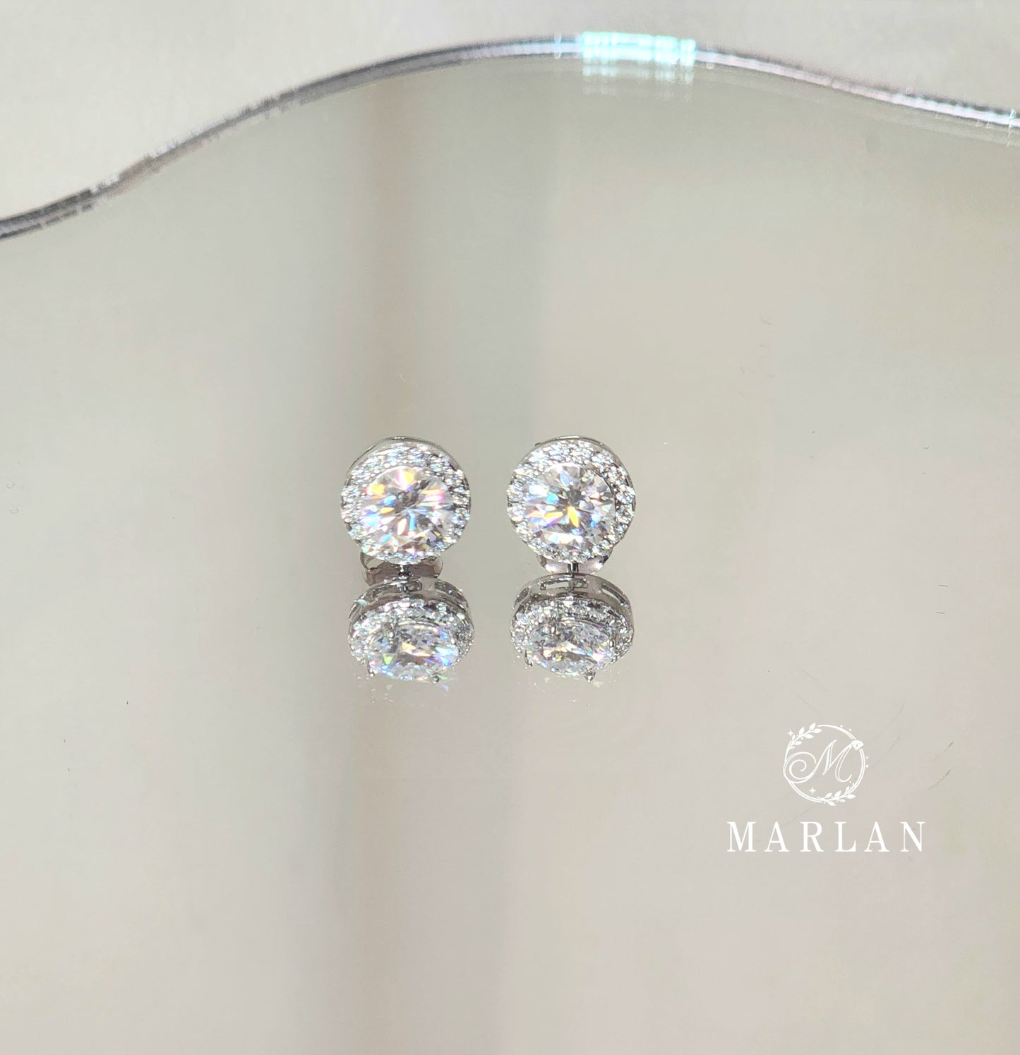 Moissanite Brilliant  Halo Earrings (0.8ct)