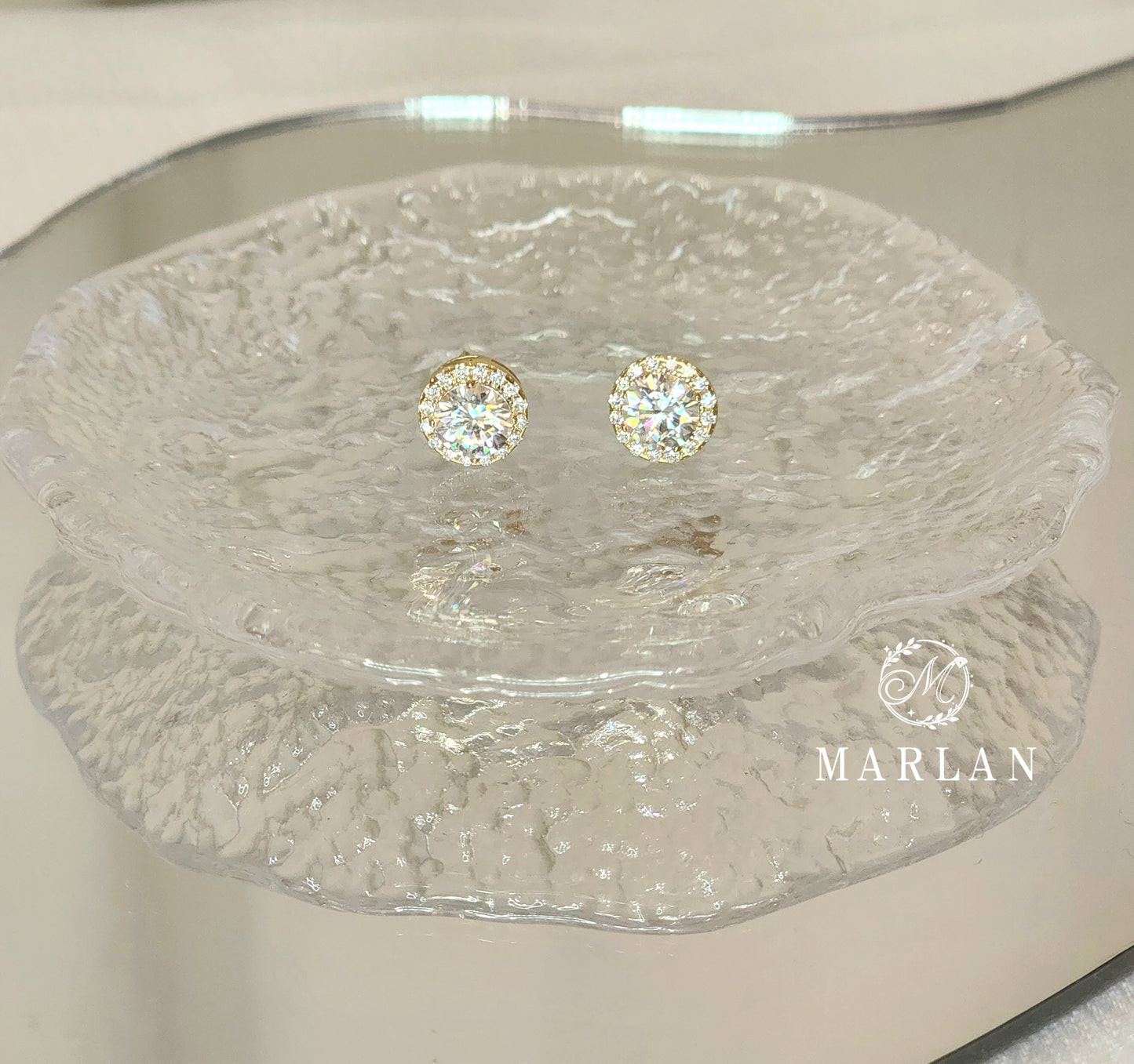 Moissanite Brilliant  Halo Earrings (0.8ct)