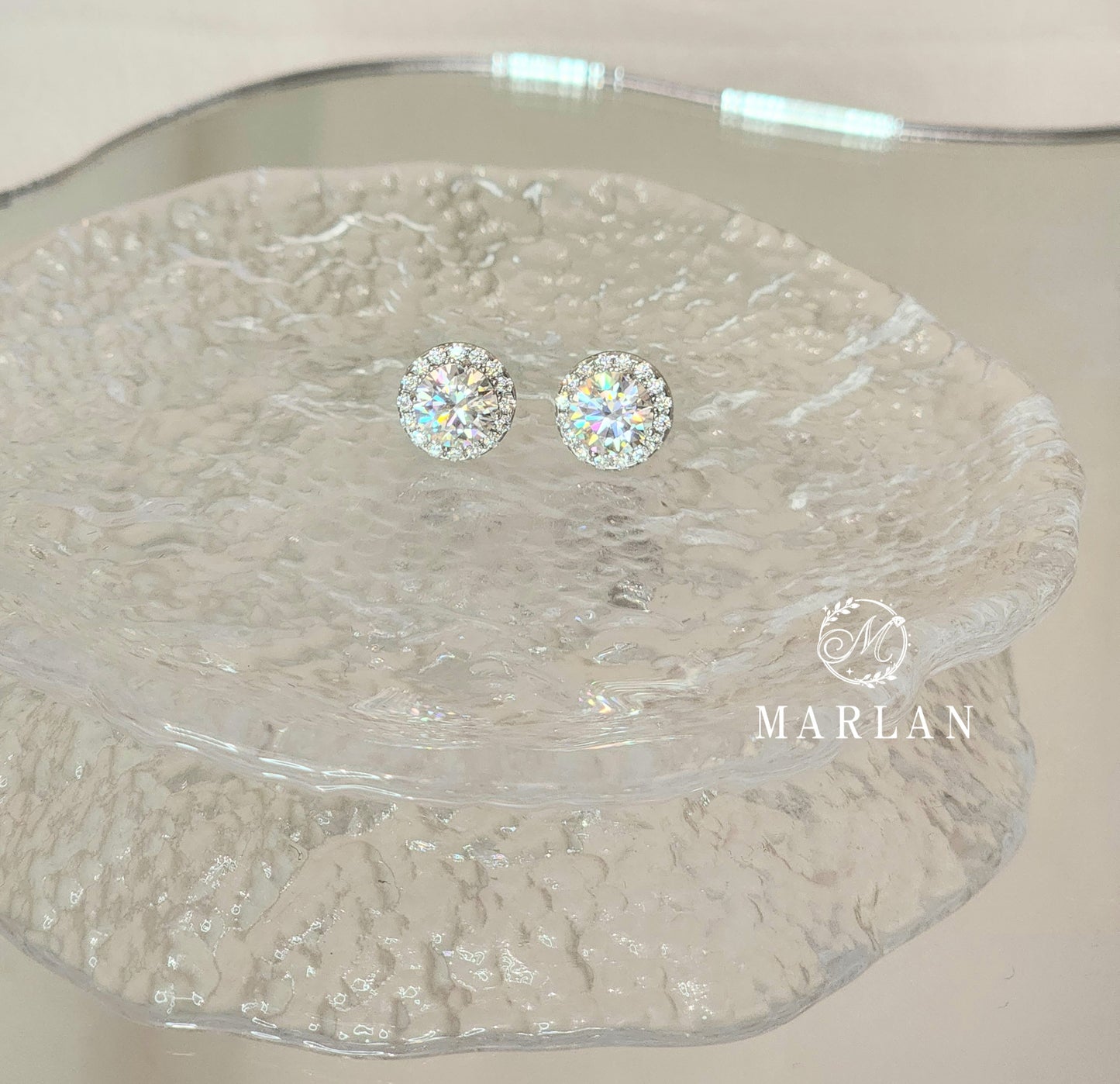 Moissanite Brilliant  Halo Earrings (0.8ct)