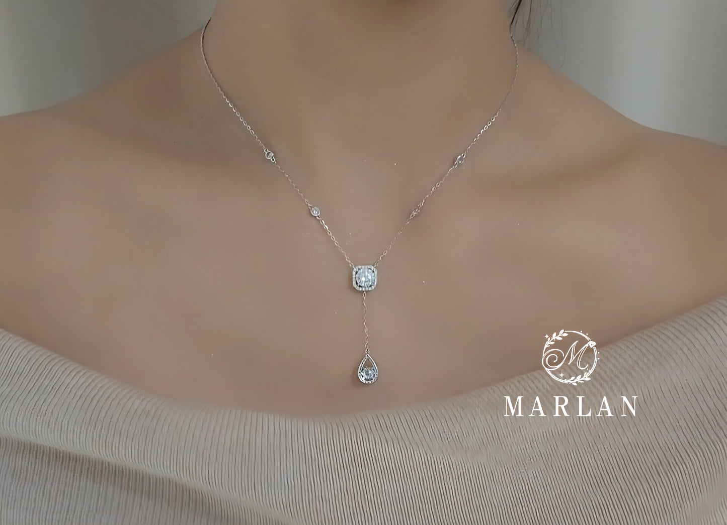 Moissanite Brilliant Celestial Tears Necklace(1ct)