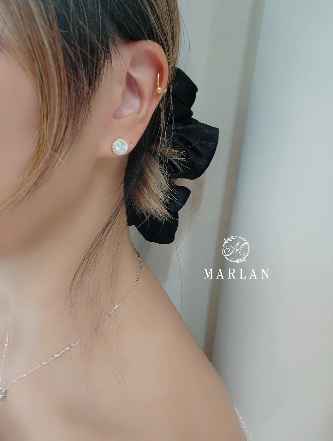 Moissanite Brilliant  Halo Earrings (0.8ct)