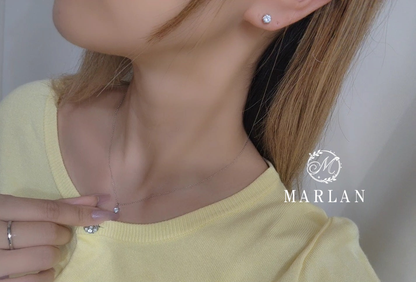 ZC Studs Necklace & Earring Set  (4mm)