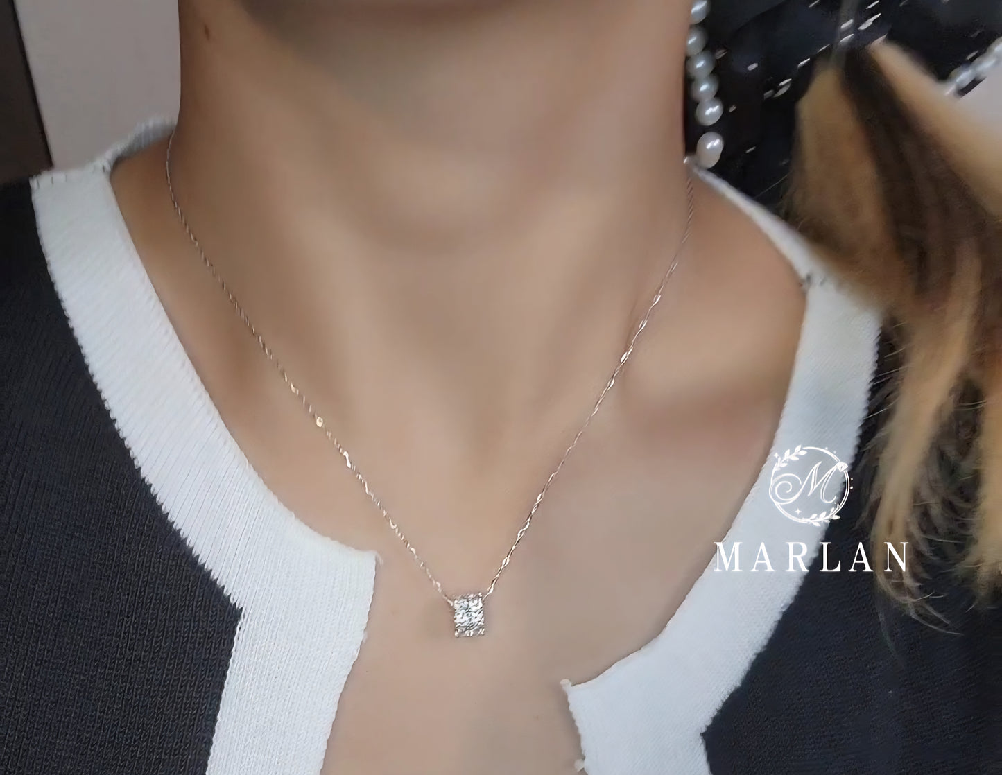 Moissanite Brilliant Eternity Ring Necklace