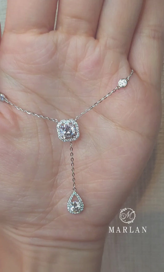 Moissanite Brilliant Celestial Tears Necklace(1ct)