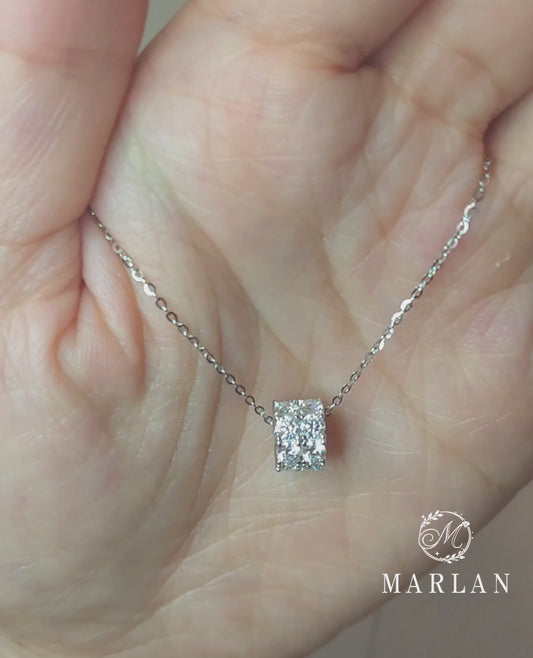Moissanite Brilliant Eternity Ring Necklace