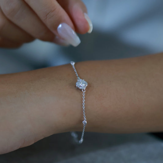モアサナイト ブリリアント フローラ ブレスレット（0.5ct）